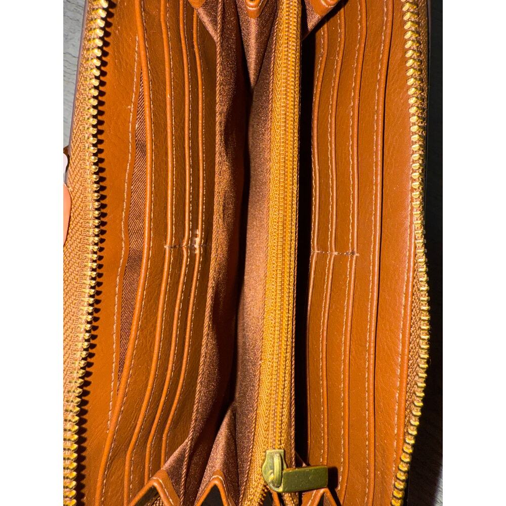 Fossil Wallet Logan Rfid Zip Clutch Saddle Color … - image 7